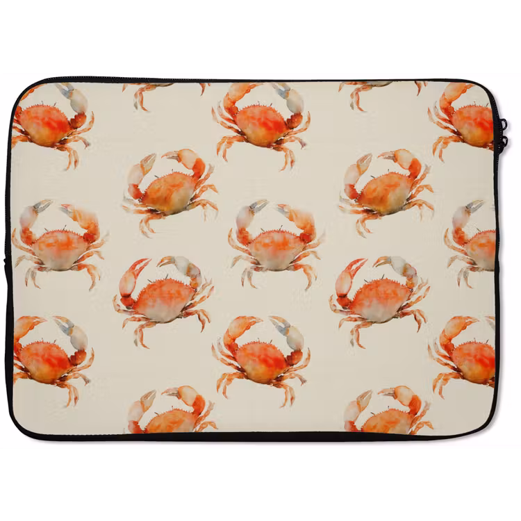 Krabben - Patroon - Oranje laptophoes neopreen klein 279 -zkaufland3dotto