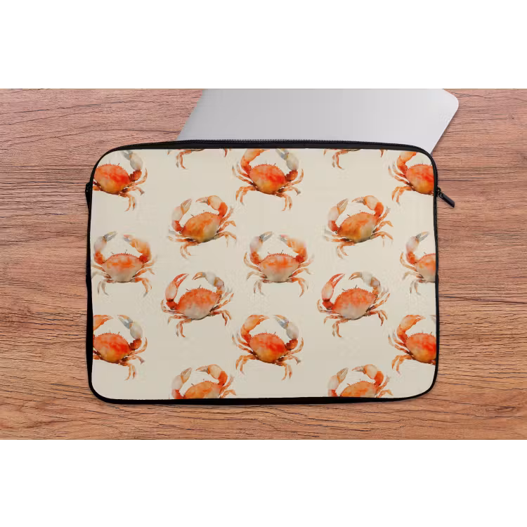 Krabben - Patroon - Oranje laptophoes neopreen klein 279 -tafel