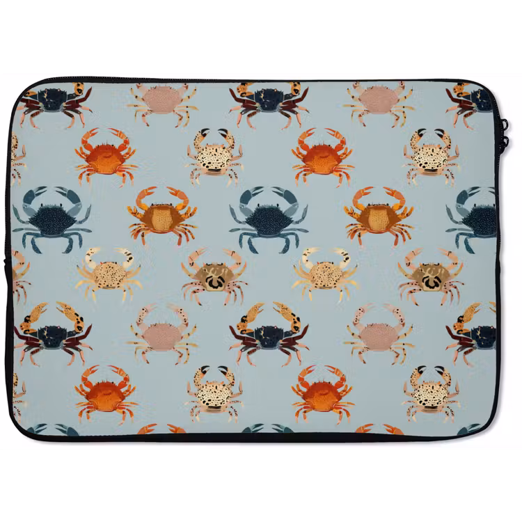 Krabben - Speels - Kleurrijk laptophoes neopreen klein 279 -zkaufland3dotto