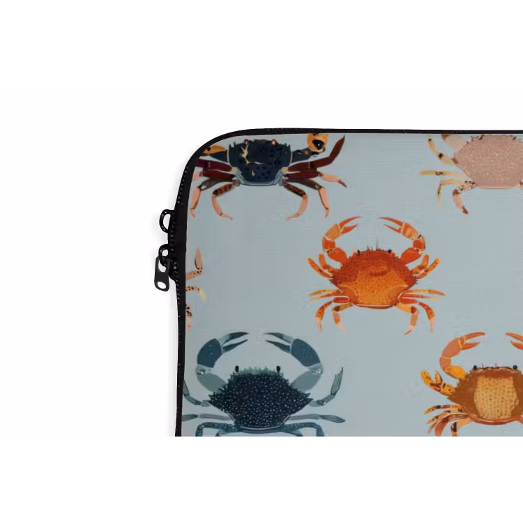 Krabben - Speels - Kleurrijk laptophoes neopreen klein 279 -detail
