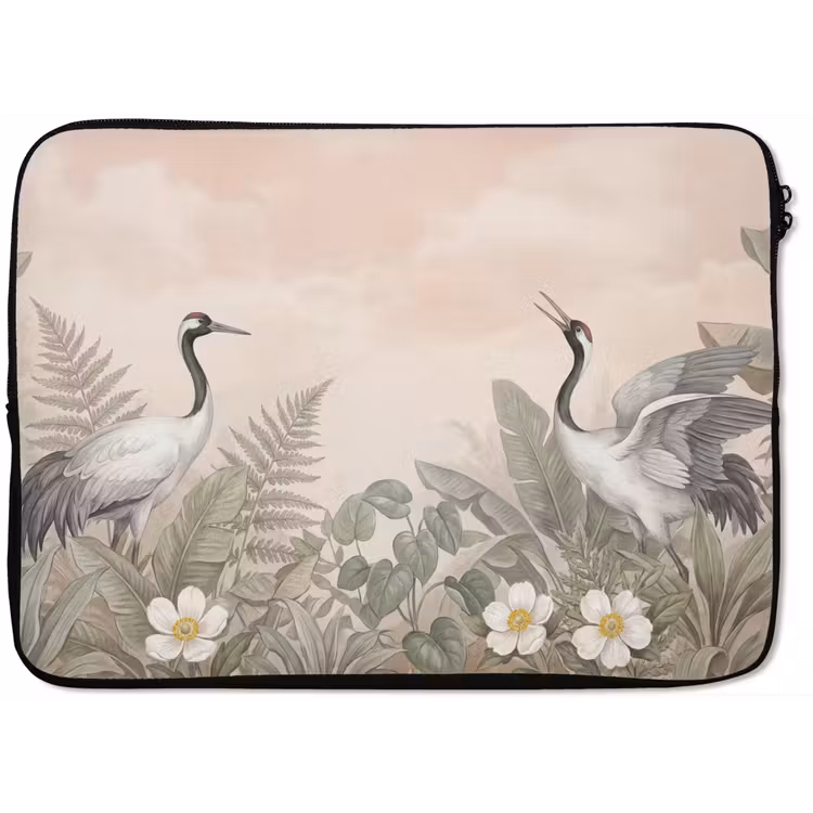 Kraanvogels - Natuur - Roze laptophoes neopreen klein -zkaufland3dotto