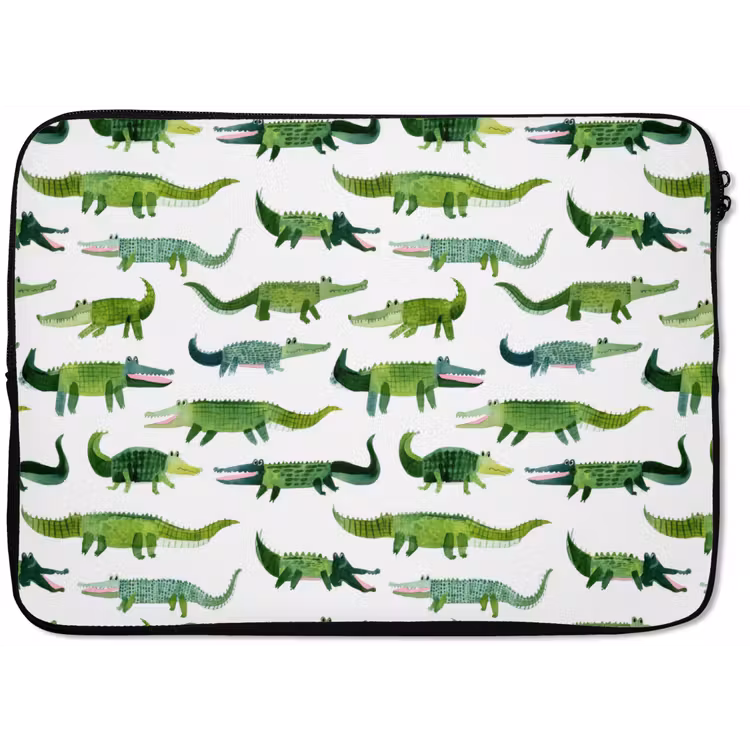 krokodillen - Speels - Groen laptophoes neopreen klein 279 -zkaufland3dotto