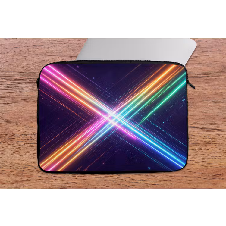 Kruisen - Lasterstralen - Neon laptophoes neopreen klein -tafel