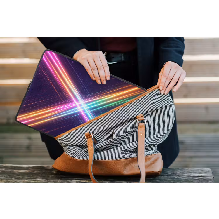 Kruisen - Lasterstralen - Neon laptophoes neopreen klein -tas