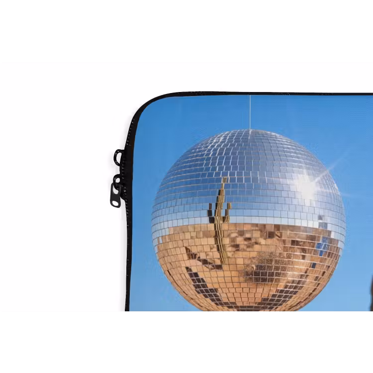 Laptop Sleeve - Desert - Mirror Ball - Art - Woestijn - Spiegelbal - Kunst laptophoes neopreen klein