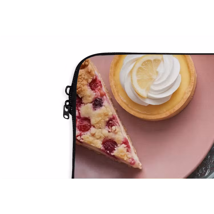 Dessert - Taart - Gebak - Zoet - Roze laptophoes neopreen klein -detail