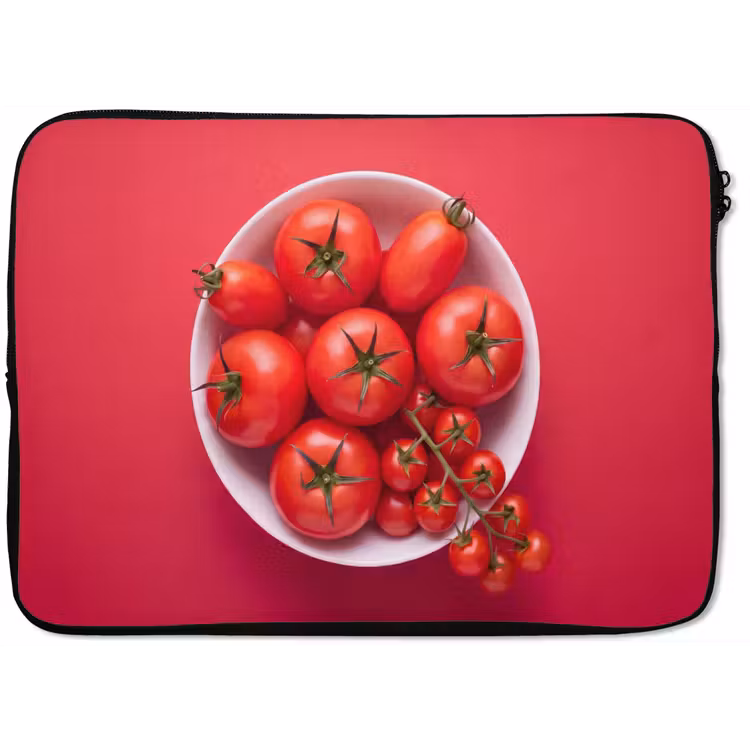 Laptop Sleeve - Dinner Plate - Red - Eten - Kom - Rood laptophoes neopreen klein