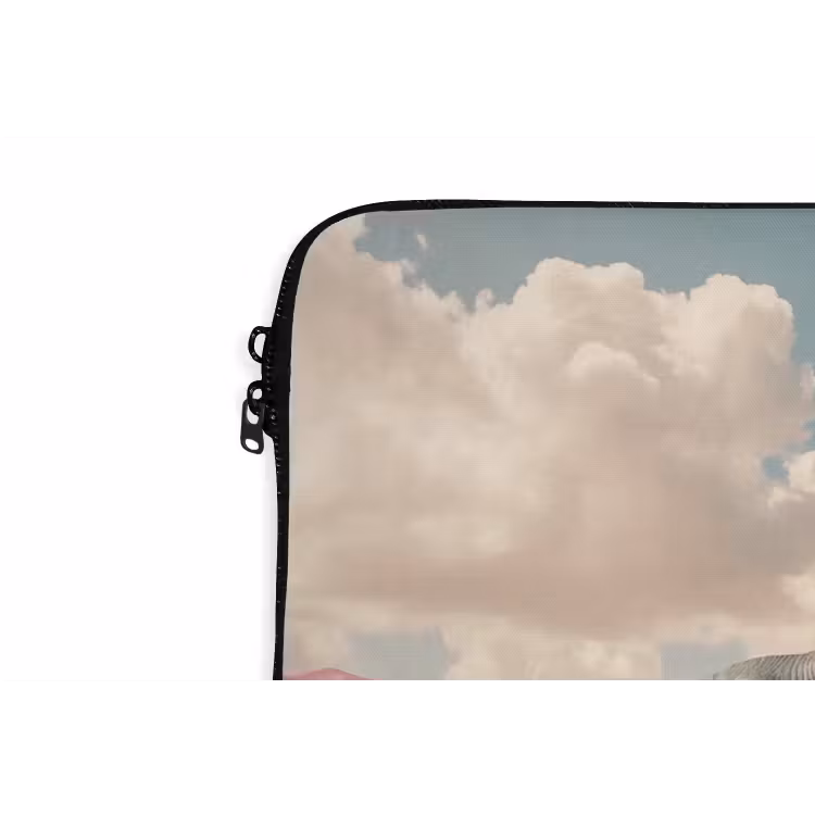 Laptop Sleeve - Dinosaur - Pink - Landscape - Dinosaurus - Roze - Landschap laptophoes neopreen klein