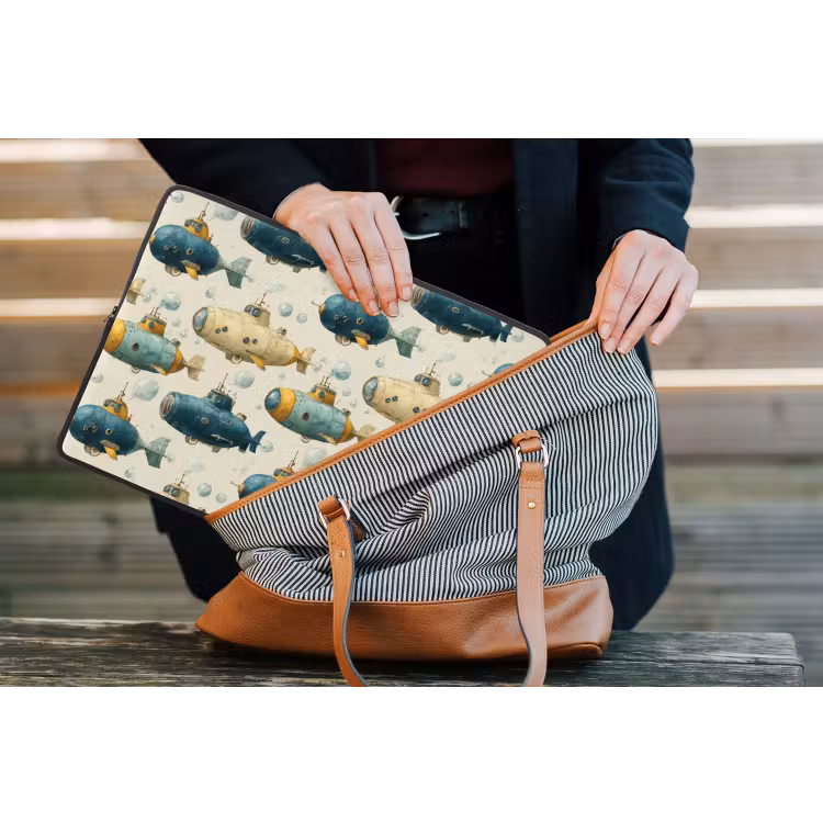 Duikboot - Fantasie - Kleurrijk laptophoes neopreen klein 279 -tas