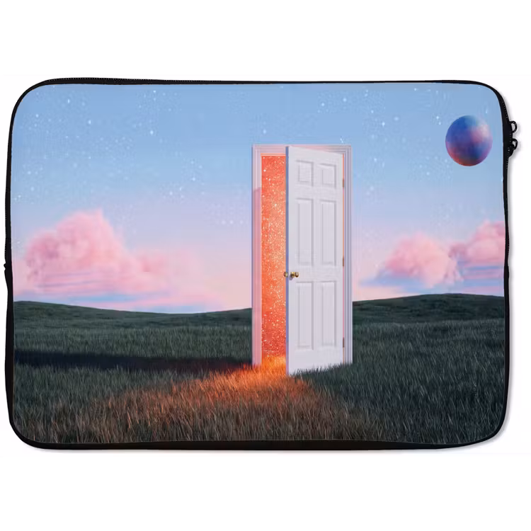 Laptop Sleeve - Door - Fantasy - Space - Deur - Fantasie - Ruimte laptophoes neopreen klein