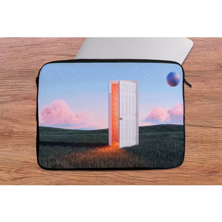 Laptop Sleeve - Door - Fantasy - Space - Deur - Fantasie - Ruimte laptophoes neopreen klein