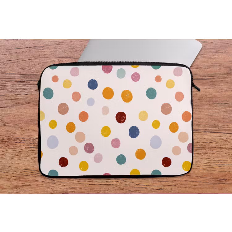 Stippen - Subtiel - Kleurrijk laptophoes neopreen klein 279 -tafel