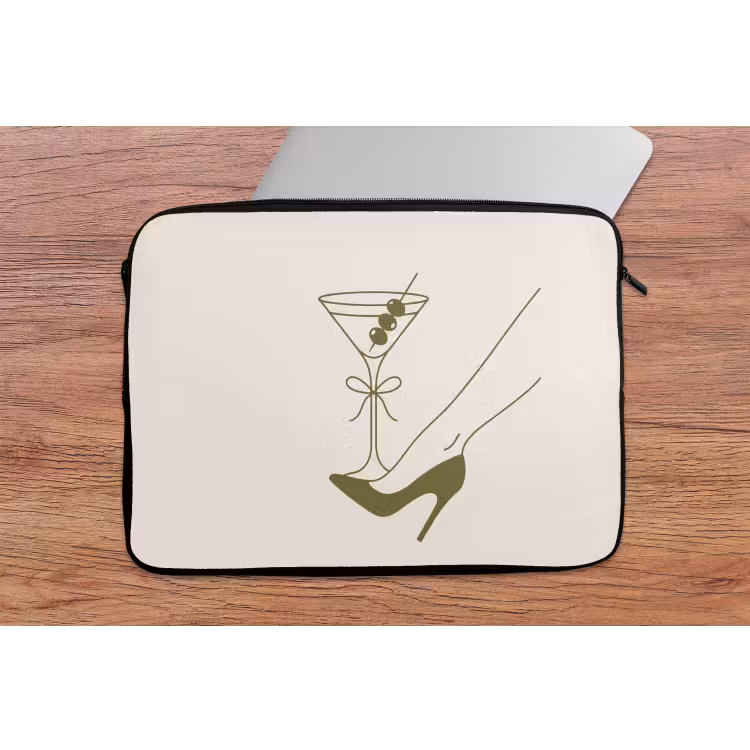 Drank - Martini - Hoge hak - Mode - Groen laptophoes neopreen klein -tafel