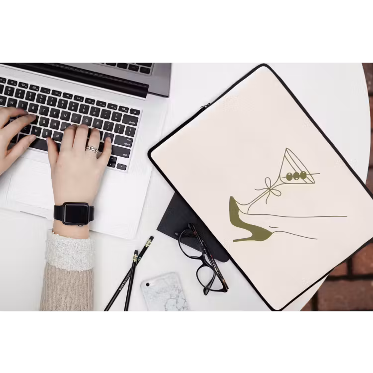 Drank - Martini - Hoge hak - Mode - Groen laptophoes neopreen klein -bureau