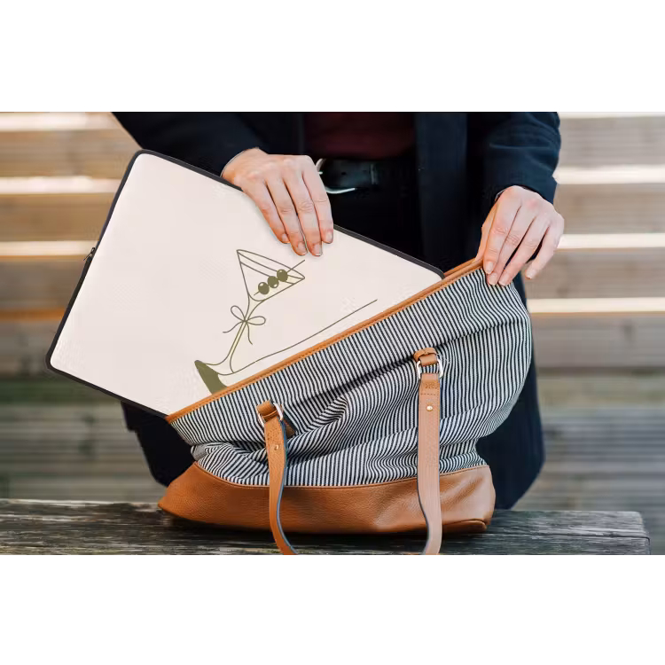 Drank - Martini - Hoge hak - Mode - Groen laptophoes neopreen klein -tas