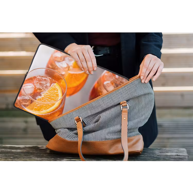 Drank - Sinaasappel - IJs - Zomer - Oranje laptophoes neopreen klein -tas