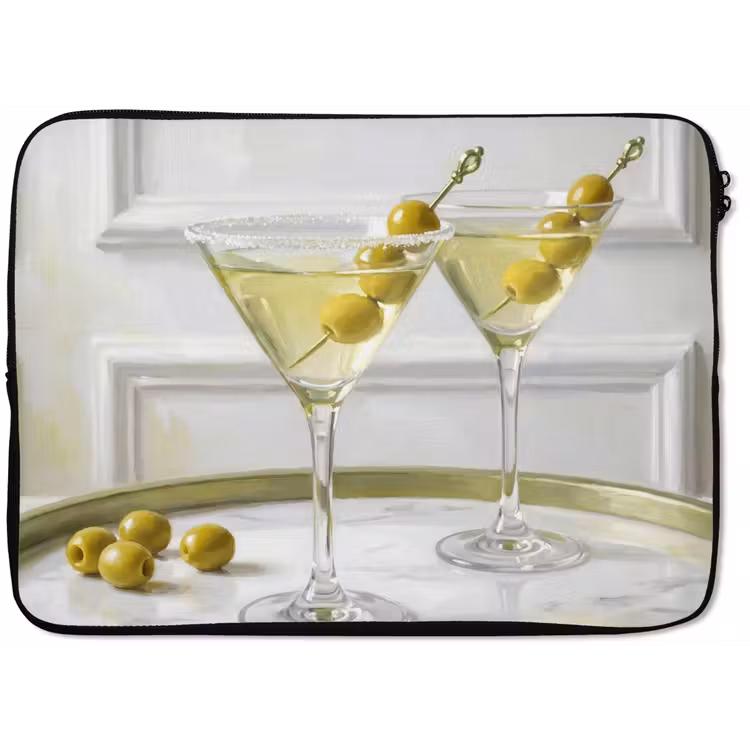 Drank - Martini - Olijven - Modern - Wit laptophoes neopreen klein -zkaufland3dotto