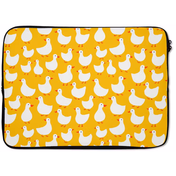 Eendjes - Patroon - Geel laptophoes neopreen klein 279 -zkaufland3dotto