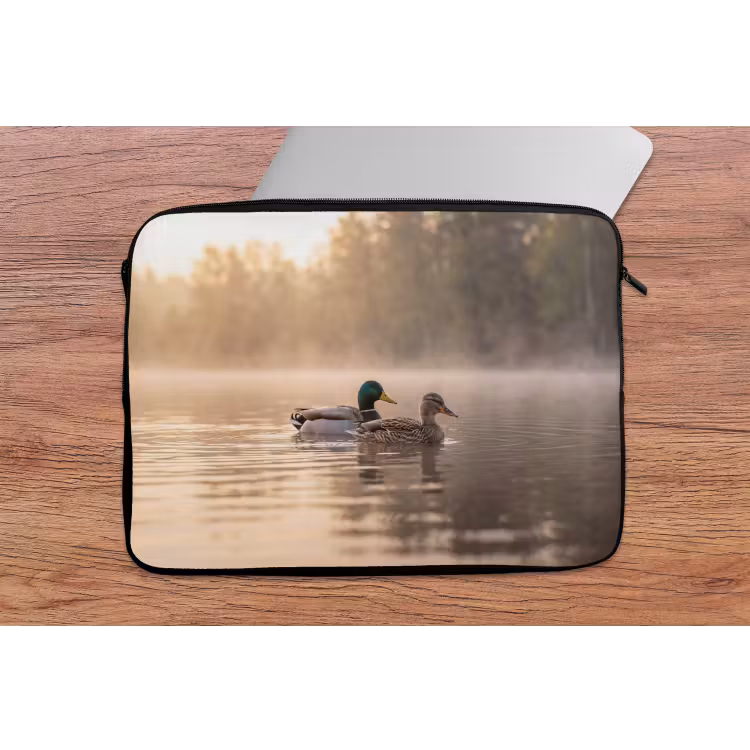Eenden - Water - Mist - Natuur laptophoes neopreen klein -tafel