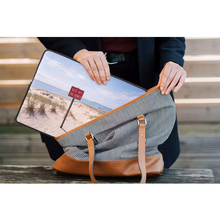 Duin - Bord - Kust - Landschap - Rood laptophoes neopreen klein -tas