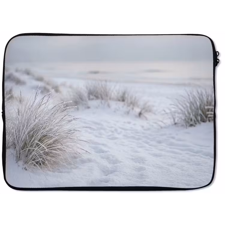 Duinen - Sneeuw - Strand - Winter - Serene laptophoes neopreen klein -zkaufland3dotto