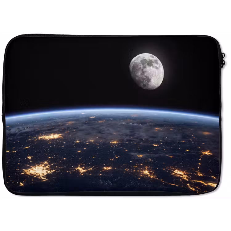 Laptop Sleeve - Earth - Night - Space - Aarde - Nacht - Ruimte laptophoes neopreen klein