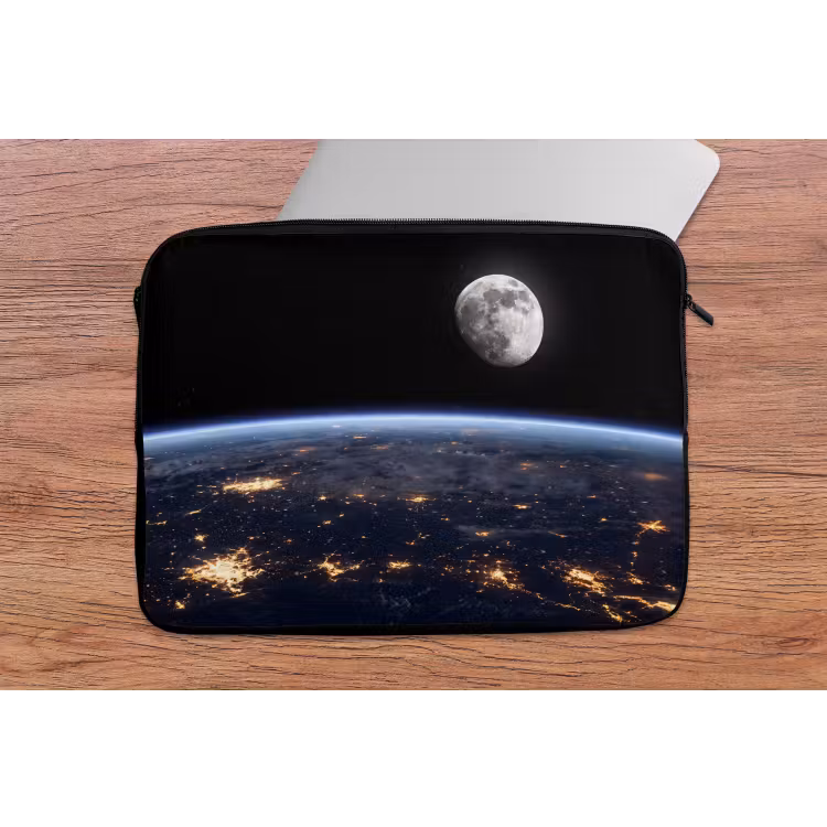 Laptop Sleeve - Earth - Night - Space - Aarde - Nacht - Ruimte laptophoes neopreen klein