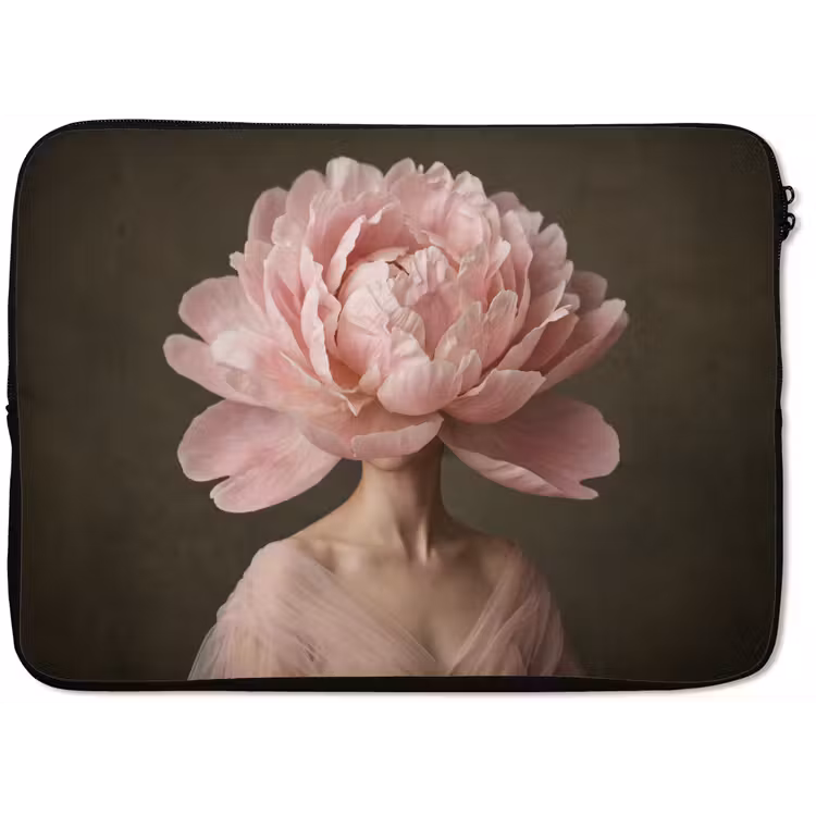 Gezicht - Roos - Roze laptophoes neopreen klein -zkaufland3dotto