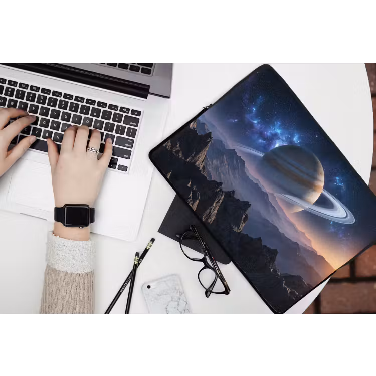 Fantasy - Kosmos - Landschap laptophoes neopreen klein -bureau