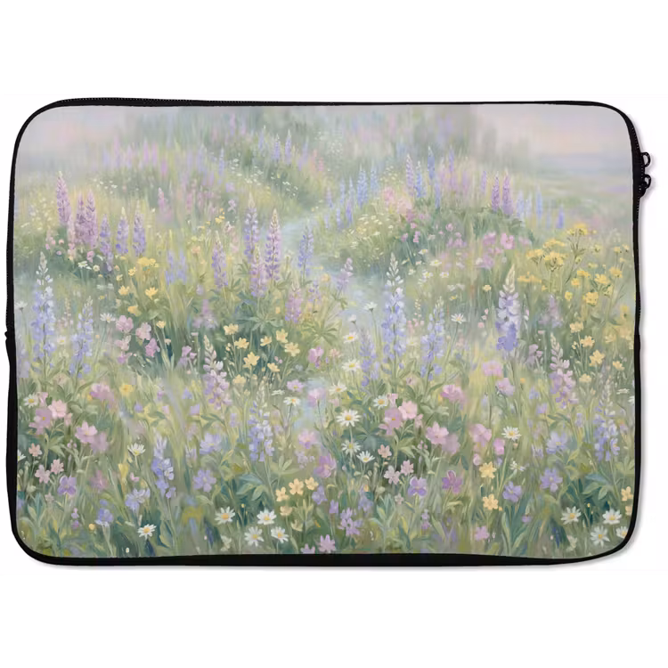 Bloemenveld - Heuvels - Kleurrijk laptophoes neopreen klein -zkaufland3dotto