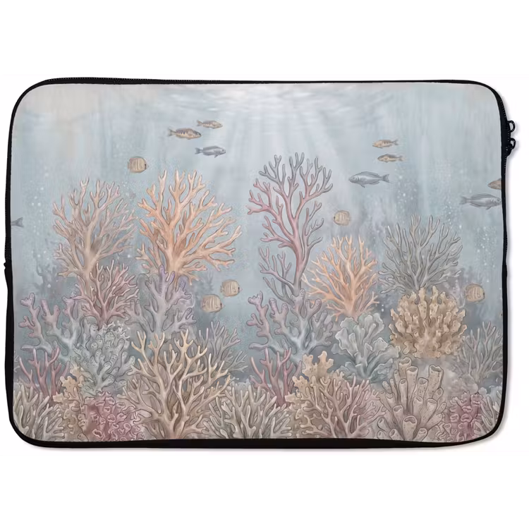 Vis - Koraal - Oceaan - Illustratie - Onderwater laptophoes neopreen klein -zkaufland3dotto