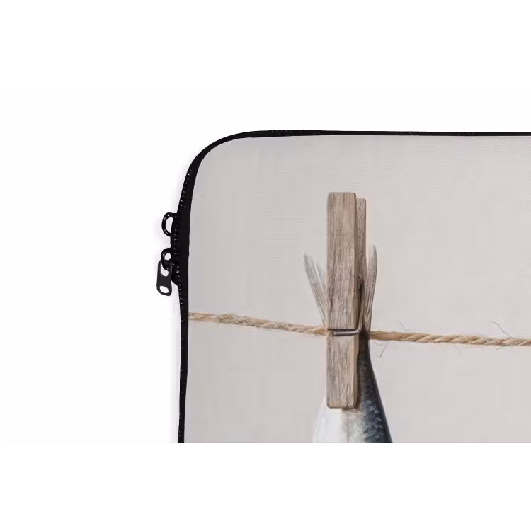 Laptop Sleeve - Fish - Hanging - Food - Vis - Hangend - Eten laptophoes neopreen klein