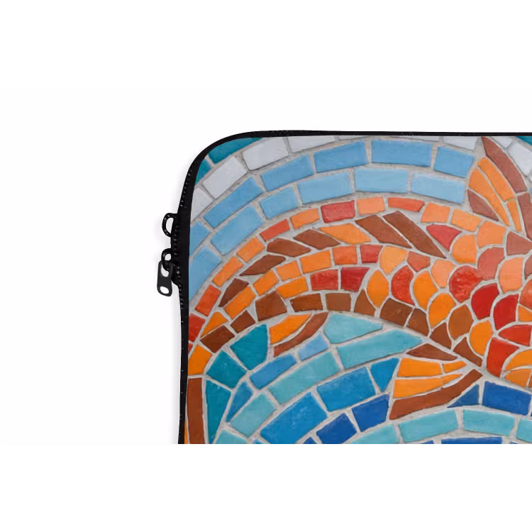 Vis - Mozaïek - Water - Decoratief - Blauw laptophoes neopreen klein -detail