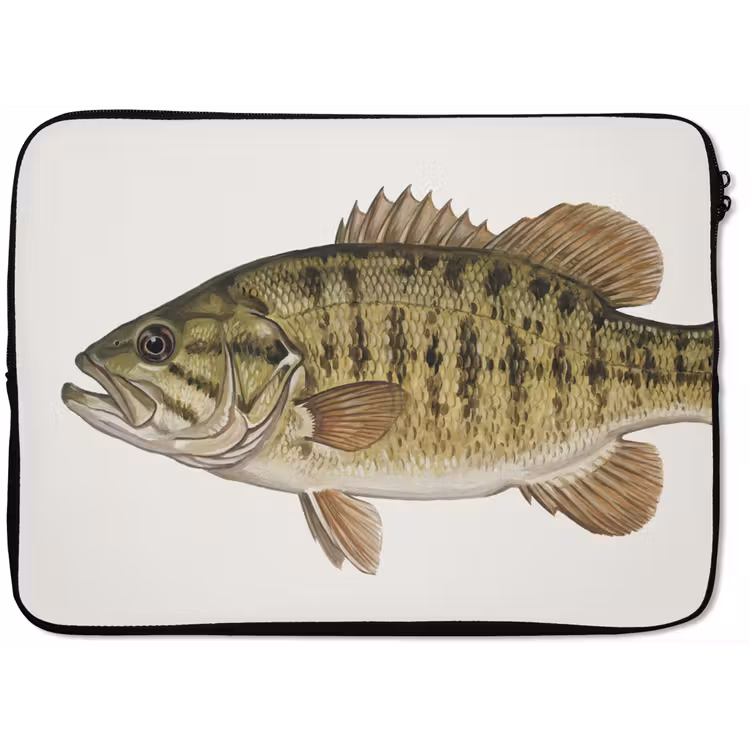 Vissen - Natuur - Vintage laptophoes neopreen klein -zkaufland3dotto