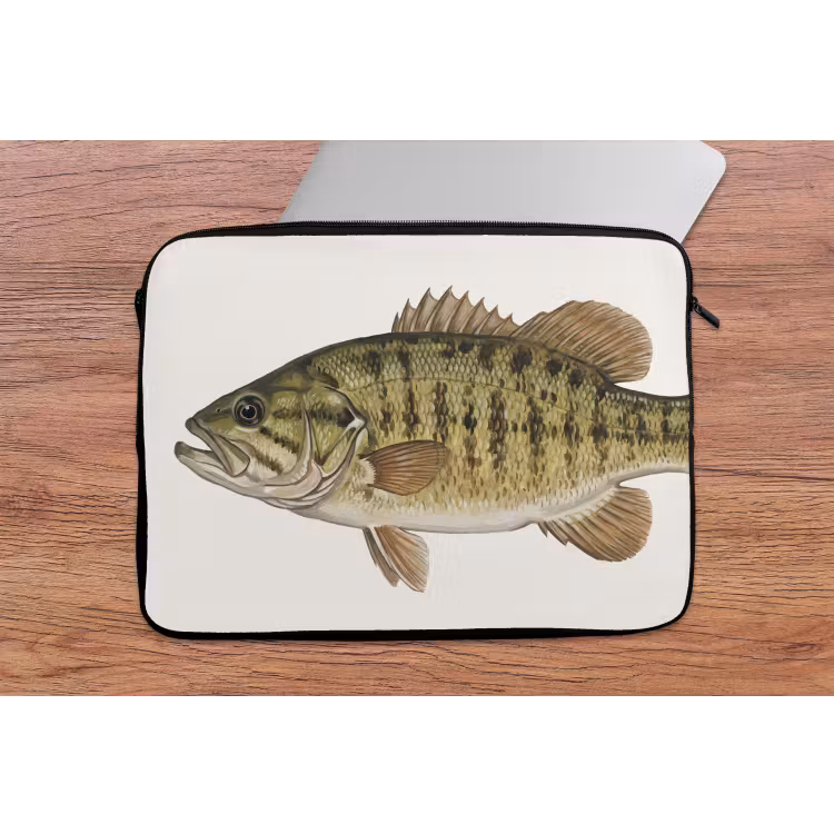 Vissen - Natuur - Vintage laptophoes neopreen klein -tafel