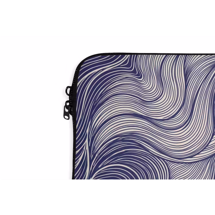 Vis - Oceaan - Lijntekening - Blauw - Dieren laptophoes neopreen klein -detail