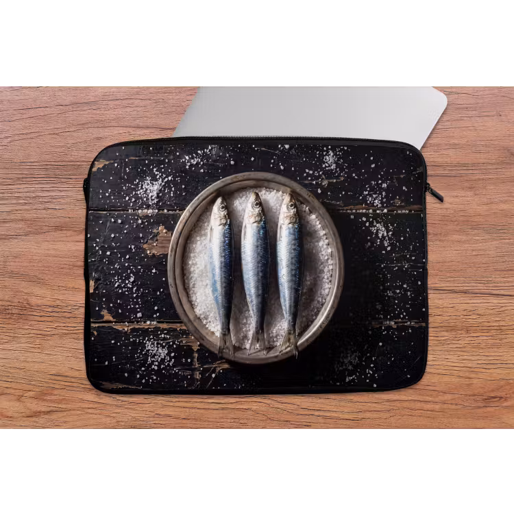 Laptop Sleeve - Fish - Salt - Food - Vis - Zout - Eten laptophoes neopreen klein