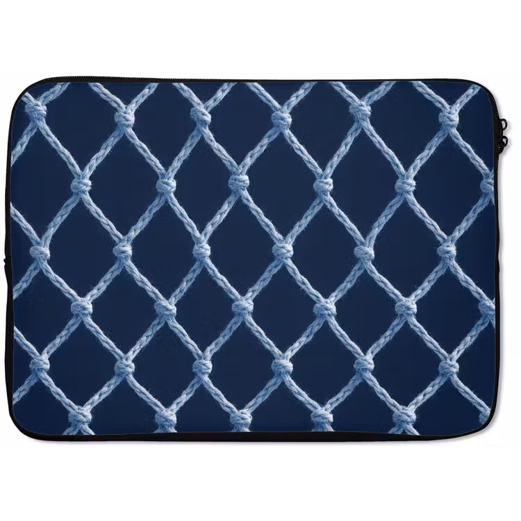Visnet - Touw - Patroon - Marineblauw laptophoes neopreen klein 279 -zkaufland3dotto