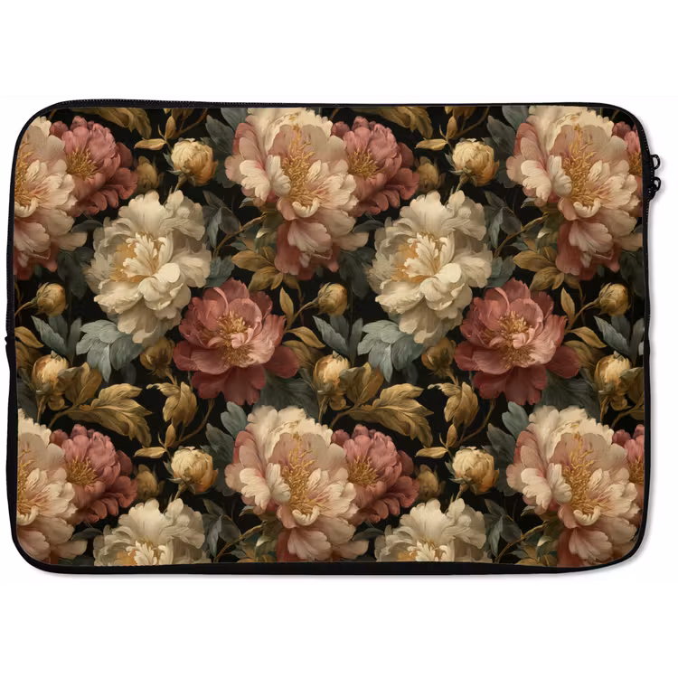 Bloemen - Barok - Patroon - Roze - Crème laptophoes neopreen klein 279 -zkaufland3dotto