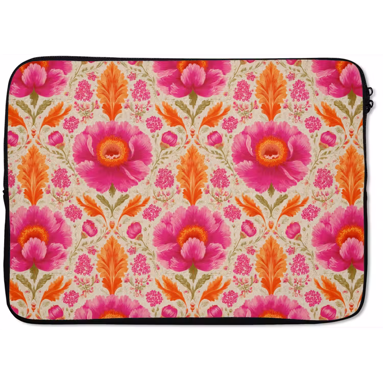 Bloemen - Barok - Roze - Oranje laptophoes neopreen klein 279 -zkaufland3dotto