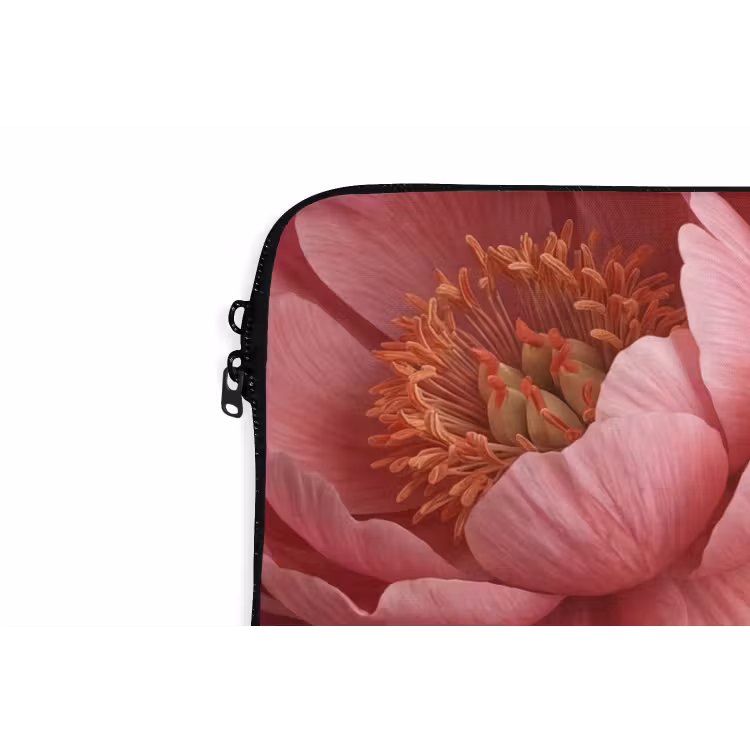 Bloemen - Bloesem - Zacht - Koraal - Decoratie laptophoes neopreen klein -detail