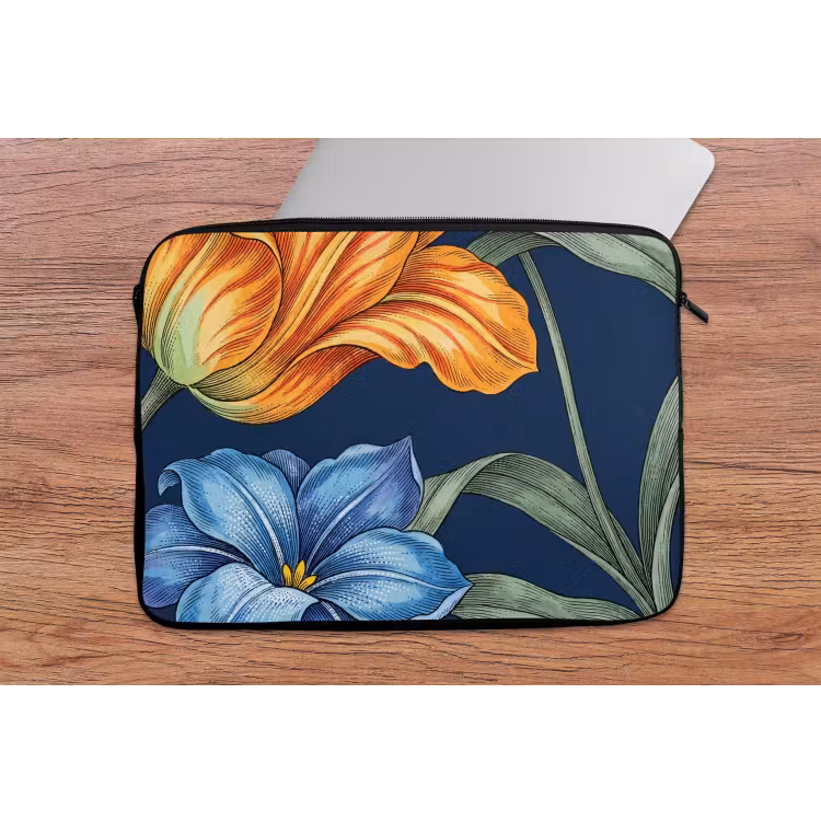 Laptop Sleeve - Flowers - Botanical - Pattern - Bloemen - Botanisch - Patroon laptophoes neopreen klein