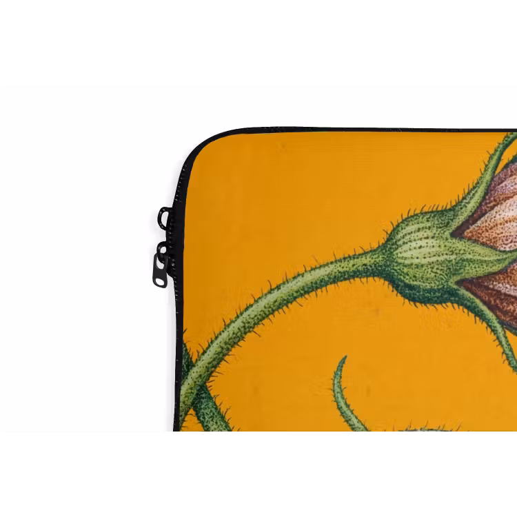 Laptop Sleeve - Flowers - Botanical - Yellow - Bloemen - Botanisch - Geel laptophoes neopreen klein