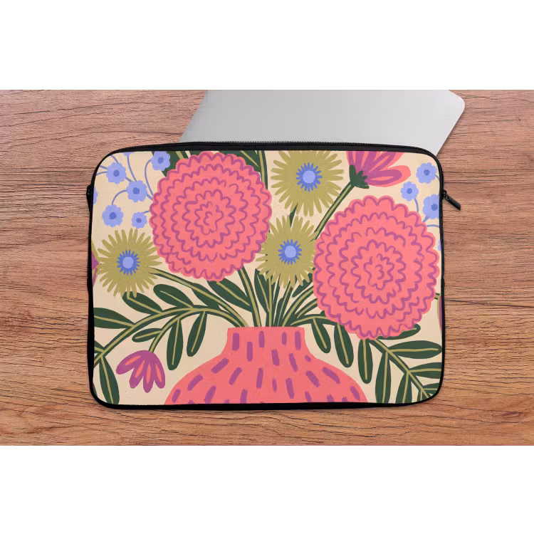 Bloemen - Boeket - Natuur - Abstract - Roze laptophoes neopreen klein -tafel