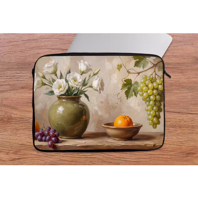 Laptop Sleeve - Flowers - Fruit - Still Life - Bloemen - Fruit - Stilleven laptophoes neopreen klein