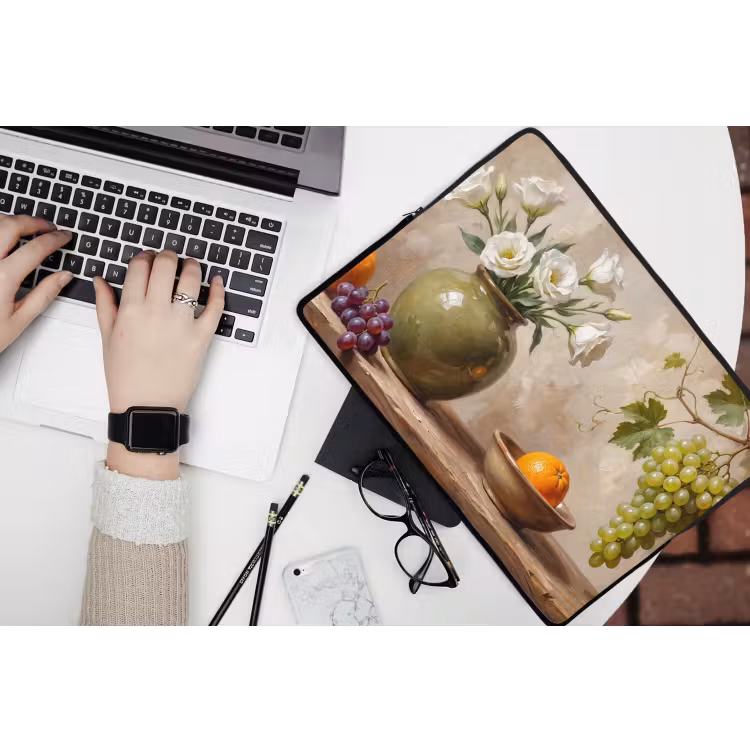 Laptop Sleeve - Flowers - Fruit - Still Life - Bloemen - Fruit - Stilleven laptophoes neopreen klein
