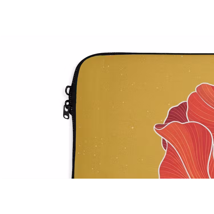 Laptop Sleeve - Flowers - Illustration - Red - Bloemen - Illustratie - Rood laptophoes neopreen klein