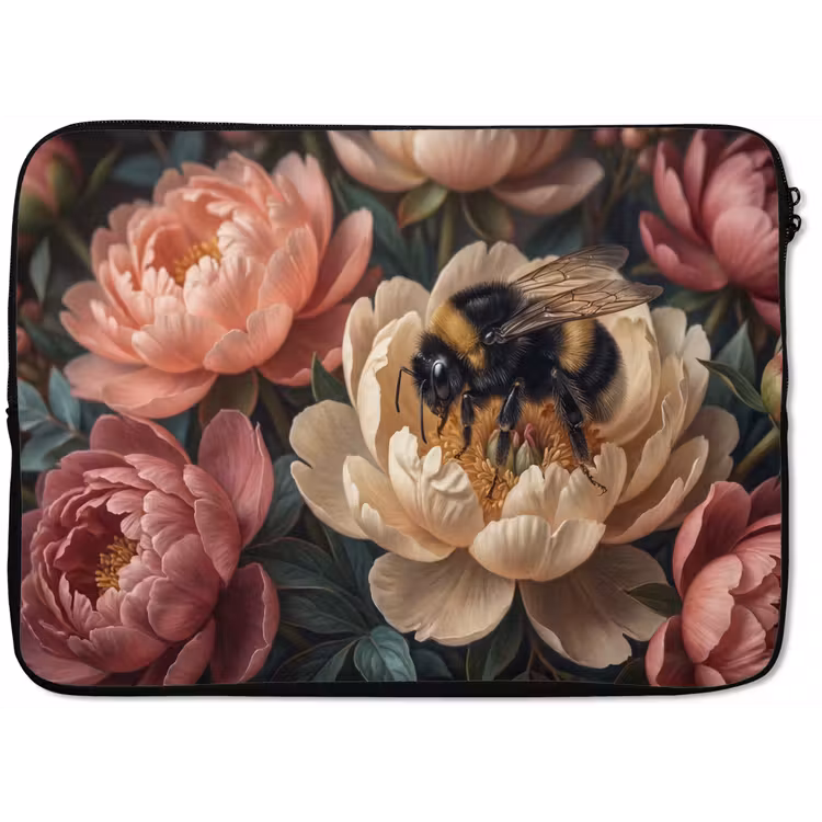 Bloemen - Insect - Natuur - Roze laptophoes neopreen klein -zkaufland3dotto