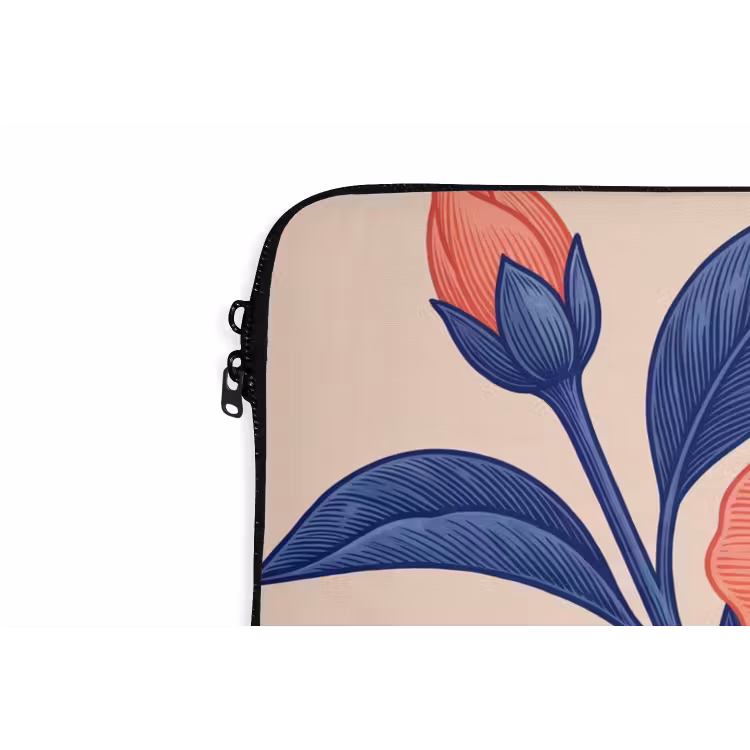 Laptop Sleeve - Flowers - Leaves - Botanical - Bloemen - Bladeren - Botanisch laptophoes neopreen klein