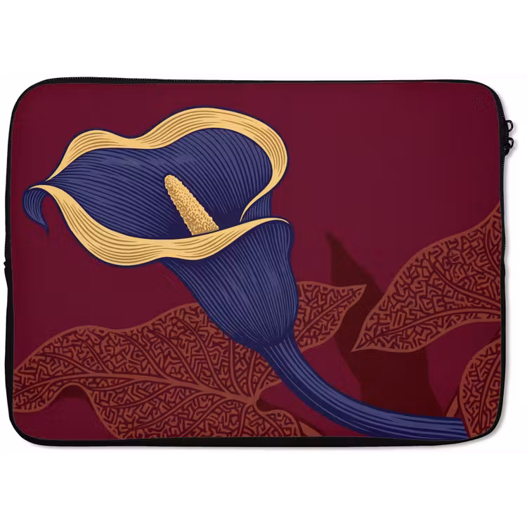 Laptop Sleeve - Flowers - Modern - Purple - Bloemen - Modern - Paars laptophoes neopreen klein